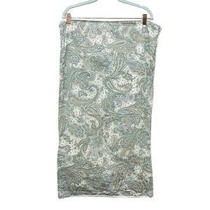 Harbor House King Size Pillowcase Cover Sham Blue Cream Paisley 100% Cotton